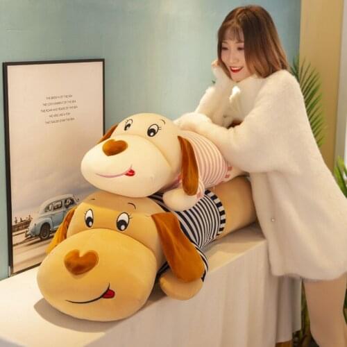 50-100cm new soft body couple striped big dog dog doll home decoration sofa pillow children girl holiday gift toys WJ052