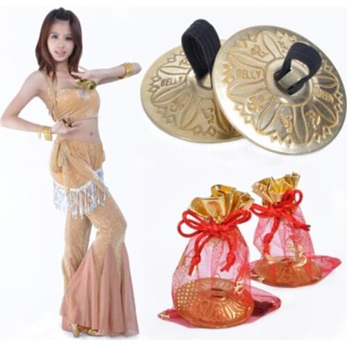 Belly dance accessories2 Pair Professional Women Bellydance Accessories Jewellery Copper Finger Cymbals Belly Dance Zills
