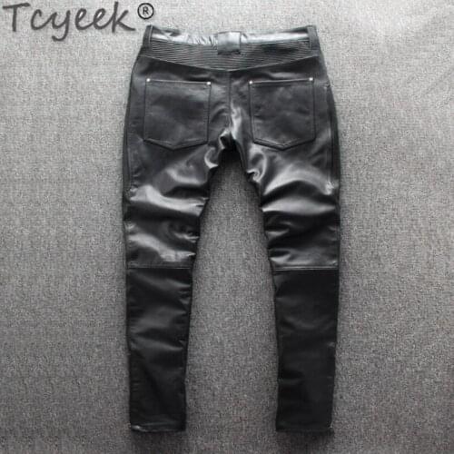 Quality High Genuine Leather Pants for Men 200% Cowhide Trousers Spring Autumn Pants Mens Fashion Pantalon Cuir 77277