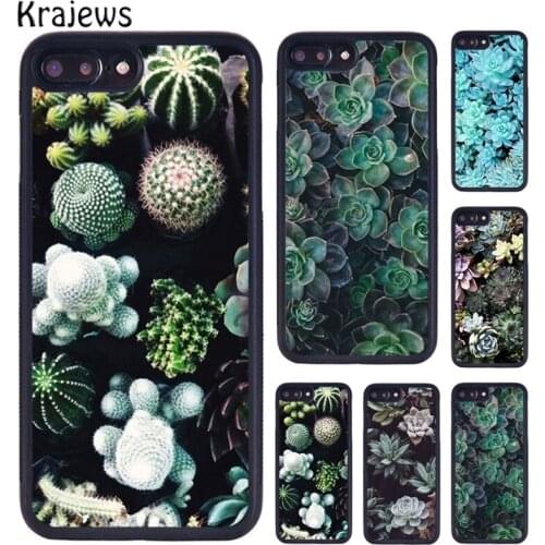 Krajews Cactus Plants Succulents Coque Phone Case For iPhone 5 6S 7 8 plus 11 12 Pro X XR XS Max Samsung Galaxy S6 S7 S8 S9 S10