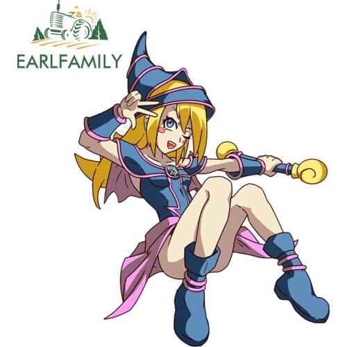 EARLFAMILY 13cm x 7cm for Dark Magician Girl Yu-Gi-Oh RV Car Assessoires Stickers Motorcycle Anime Decal Surfboard Decoration