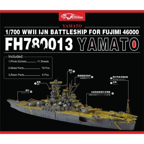 Flyhawk FH780013 1/700 IJN Yamato for Fujimi top quality