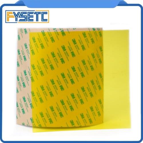 2pcs 220*220*0.3mm PEI Frosted Yellow 3D Print Cold PEI Sheet with 3M 468MP Adhesive Polyetherimide for Wanhao i3 Anet A8 A6
