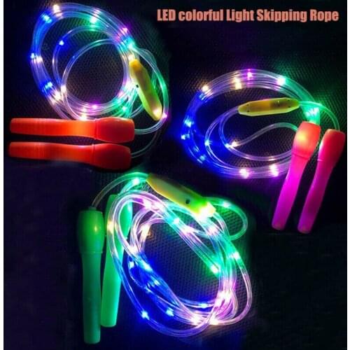 Man Woman Children Speed Cardio Gym Excercise Fitness Jump Rope Cross Fit Workout LED Light Skipping Ropes Jumping Rope