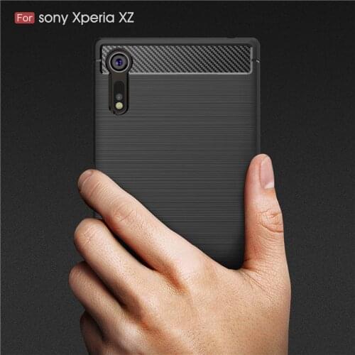 SuliCase Quality Carbon Fiber Soft TPU Cases for Sony Xperia XZ Cover Silicone Case for Sony XZ F8331 Dual Sim F8332 Back Cover