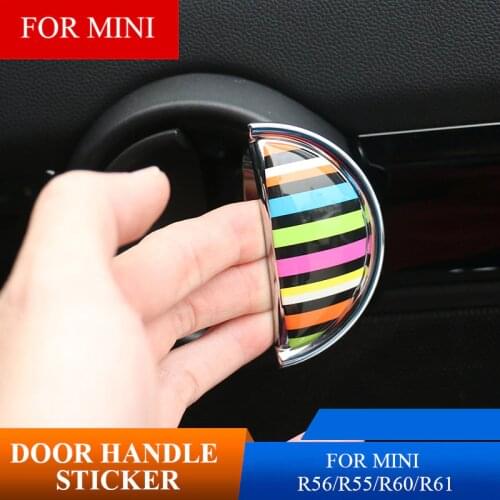 2pcs 3D Crystal Epoxy Car Interior Door Handle Sticker For BMW MINI COOPER R56 R55 R60 R61 Countryman F55 F56 F60 Car Styling