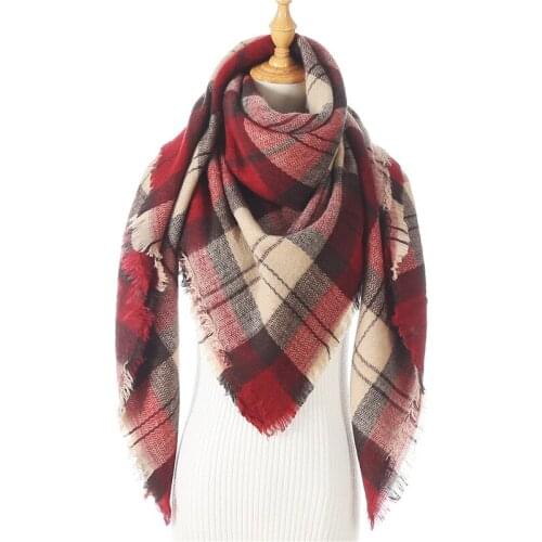 2020 new design brand knitted spring, autumn and winter 48 high-density couple plaid scarf plus velvet warm shawl scarf SP76