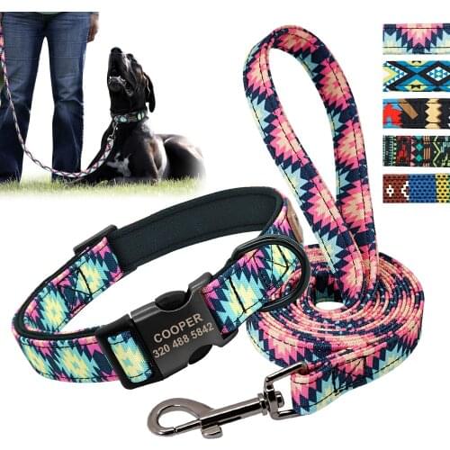 Personalized Dog Collar Leash Custom Puppy Pet Collar Pitbull Collars Pet Product Small Dog Collar for Small Medium Large Dog