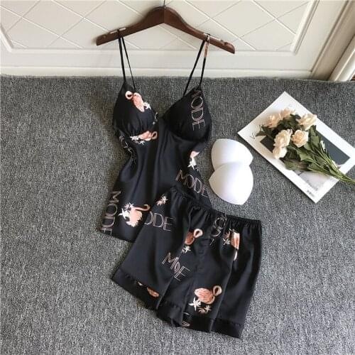 Flamingo Pajamas Satin Pijama Mujer Lounge Wear Sleepwear Pyjamas Set Women Sexy Nightwear Dropshipping