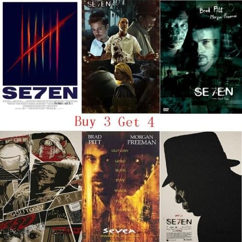 SE7EN movie Poster Clear Image Wall Stickers Home Decoration Good Quality Prints White Coated Paper home art Brand