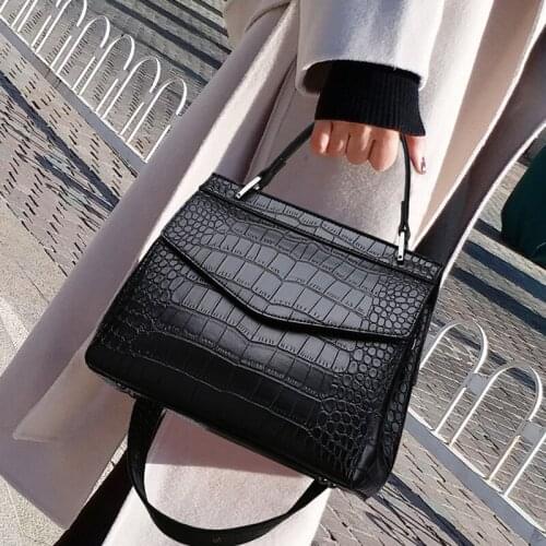 100% Genuine Leather Handbags 2021 New Ladies Crocodile Pattern All-match One-shoulder Portable Large-capacity Bag Purses Gg