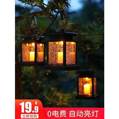 Solar Garden Light Outdoor Waterproof Household Night Light Garden Landscape Hanging Light Balcony Arrangement Candle Light