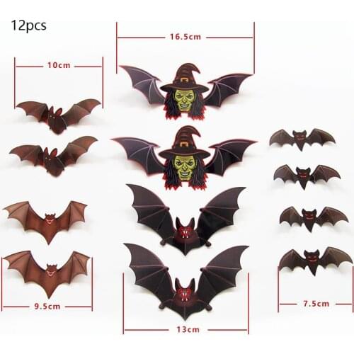 Halloween Decoration 3D Black PVC Bat Halloween Party DIY Decor Bar Room Halloween Party Scary Decos Props Wall Sticker