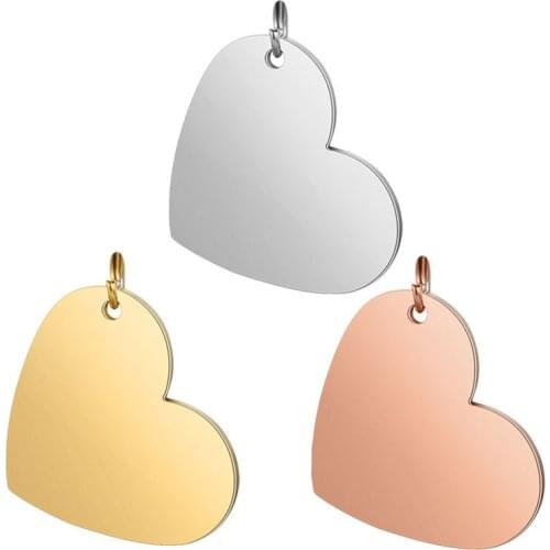 Lyvior Mirror High-grade Polished Heart Pendant DIY Glossy Lettering Jewelry Accessories Simple Shaped Plain Love Fine Pendant