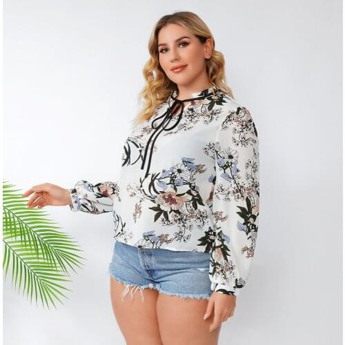 2021 Spring Shirt Female Womens Blouse Summer Women Blouses Maxi Blusas Casual Elegant Vintage Long Sleeve Chiffon Plus Size