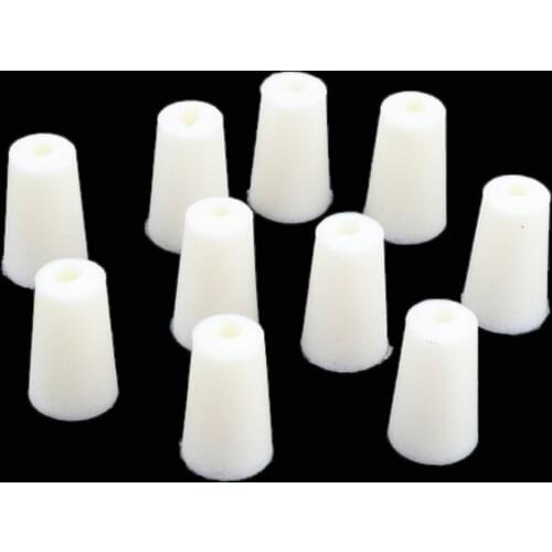 10 Pieces 8-12mm White 1 Hole Rubber Stopper Bungs for 10mm Flask Test Tubes Laboratory Supplies