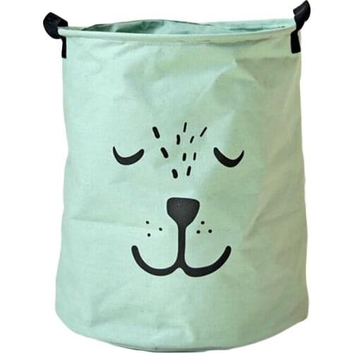5PCS / LOT Lovely Cartoon Large Laundry Basket Waterproof Folding Dirty Clothes Barrel Storage Hamper