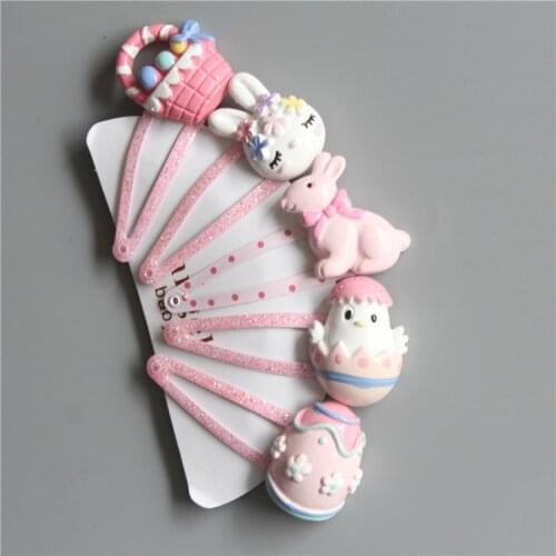 5PCS Cute Rabbit Chicken Flower Basket BB Clips Kids Hairpins Baby Hair Clips Headdress Girls Hair Accessories Children Headwear