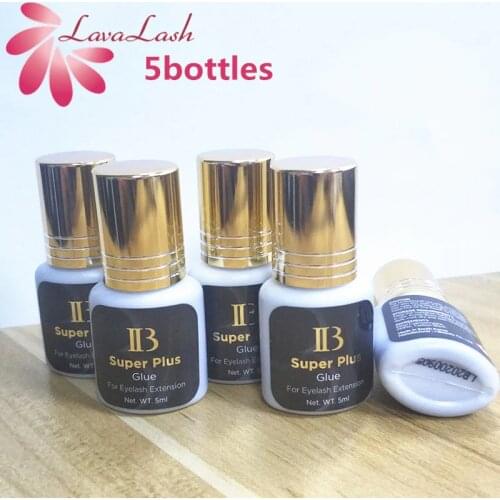 5 bottles/lot Korea IB Ibeauty Super Plus Glue For Eyelash Extensions Original 5ml Black Glue Gold Cap Eyelash glue Makeup Tools