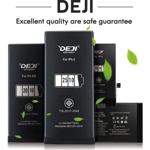 DEJI For iPhone 5se Battery x 6s 7 6 8 XS Original Lithium Bateria With Free Tools Kit Real High Capacity Replacement 0 Cycle