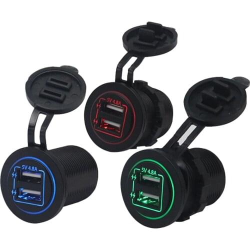 Car Charger Mini Dual USB Lighter Socket Adapter Plug Fast Charging Twin USB