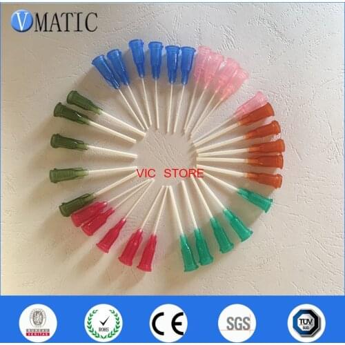 Free Shipping 600Pcs 1'' Length PP Flexible Dispensing Needle Tips 14-25G Mix Pack 1 Inch PP Flexible Dispenser Needle