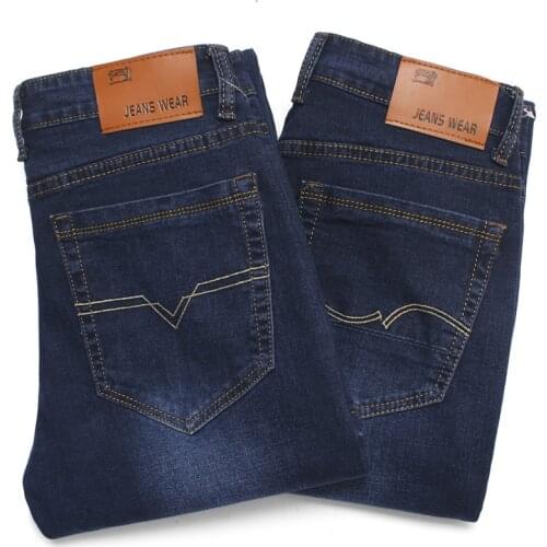 42 44 46 MenS Plus Size Jeans Classic Fashion Korean Casual Loose Straight-Leg Denim Trousers Male High-End Brand Stretch Pants