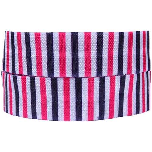 FLRA ElasticRed black and red stripe elastic ribbon foe for knotted hair ties