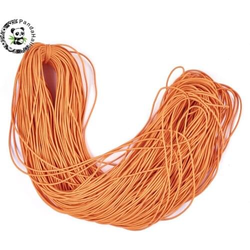 Pandahall Elastic Cords, with Fibre Outside and Rubber Inside, Orange, 2mm; about 100m/bundle Cords For Jewelry Making DIY