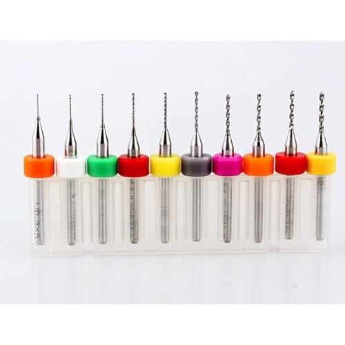 Fixmee 10pcs 0.3-1.2mm PCB Print Circuit Board Drill Bits, Carbide Micro CNC PCB drill bits power tools