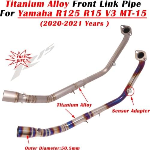 For Yamaha R125 R15 V3 MT-15 2020 2021 Motorcycle Exhaust Escape Muffler System Modify Titanium Alloy Front Middle Link Pipe