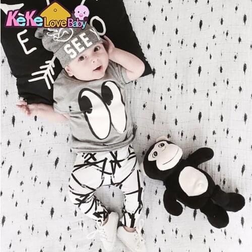 Newborn Baby Boy Clothes Summer Toddler Outfits Set Cotton T-shirt+Pants 2Pcs Cartoon New born Infant Boys Clothing Suit