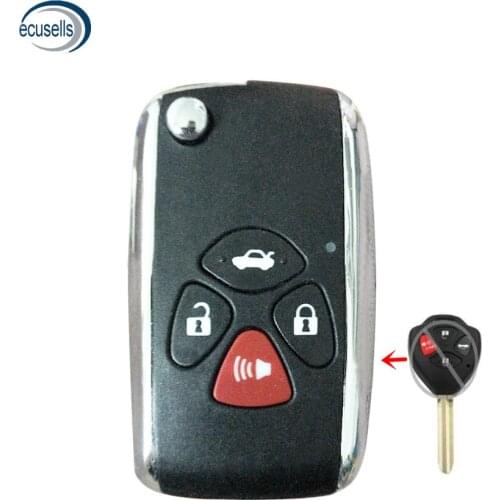 TOY43 Blade Luxury Modified Flip 2/3/4 Button Remote Key Shell for Toyota Hilux Rav4 Corolla Camry Yaris Prado