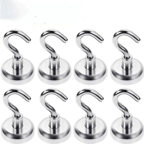 Magnetic Magnet Holder Hook Super Strong Neodymium Versatile Use Kitchen Office Garage Pull Hold up 18KG 8 Pack (25mm-8pc)