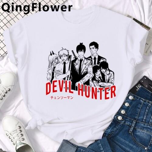 Anime Chainsaw Man top tees summer top men couple clothes harajuku kawaii casual ulzzang tumblr clothes ulzzang