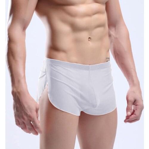 Mens High-Quality Underwear Boxers Shorts Sexy Male Classic Boxer Shorts Pants Round Three-point Pants Home Silky Mens Shorts