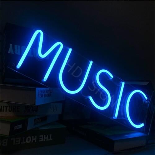 Music LED Neon Sign Customize Decoration Display Acrylic Cool Light for Indoor Bar Christmas Wedding Birthday Party Wall Decor