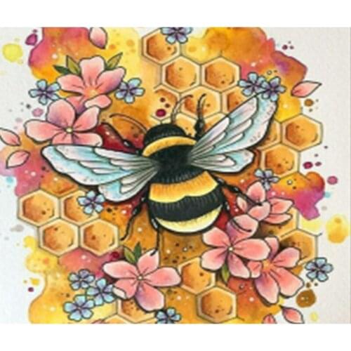 Painting By Numbers DIY Dropshipping Digital Bee Picking Nectar Animal 40x50CM Handmade For Living Room Wall Decor Oil Painting