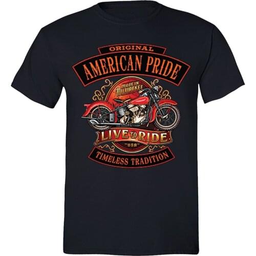 New Mens T-Shirt T Shirt Men Summer Casual American Pride T-Shirt Live To Ride Motorcycle Milwaukee Route 66 Bikersexy T Shirt