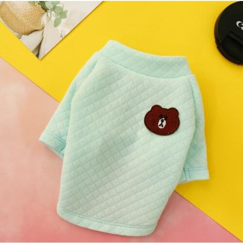 2018 Winter Autumn Pet Puppy Dog Clothes Wave Bear T-shirt Cotton Cute Applique Costumes for Small Dogs Teddy Clothing Product