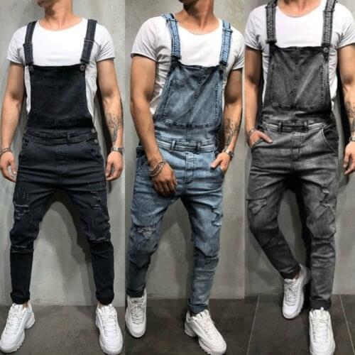 Casual Men Male Bib Overalls Denim Shorts Walkshort Jumpsuit Button Rompers