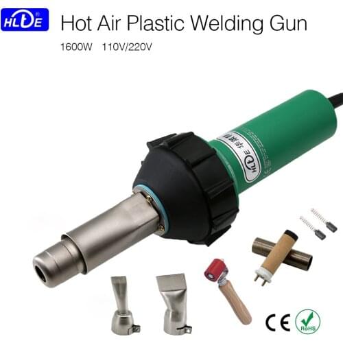 HLTE 1600W Industrial Plastic Hot Air Welding Gun Heat Gun 20mm/40mm flat welding nozzle 40mm silicone hand pressure roller