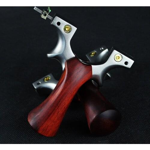 New Style Hunting Slingshot Stainless Steel Catapult Head+ Wood Handle With Flat Rubber Band Outdoor Game Shooting slingshots