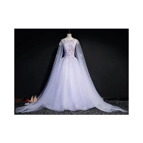 Luxury light lavender veil ball gown court medieval dress Renaissance Gown queen cosplay Victorian/Marie Antoinette/ Belle Ball