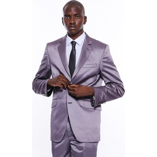 Grey Satin Mens Suit