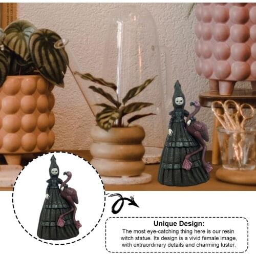 New Halloween Witch Figurine Statue Resin Creepy Witch Sculptures Garden Decoration For Home Patio Yard Lawn Porch Room Decor