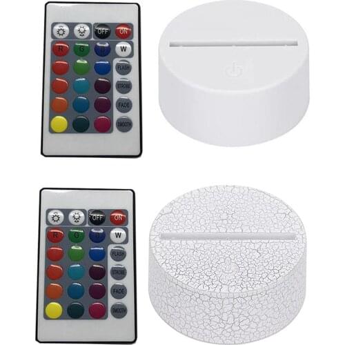 LED 3D Night Light Base 3D Illusion Lamp Holder Remote Controlling USB Rechargeable/ Batter Powered Nightlight Holder Stand