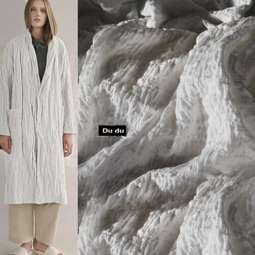 50*124cm Fold Texture Clothing Fabric Irregular Embroidery Stretch Cotton and linen Fabric Creative Fabric DIY