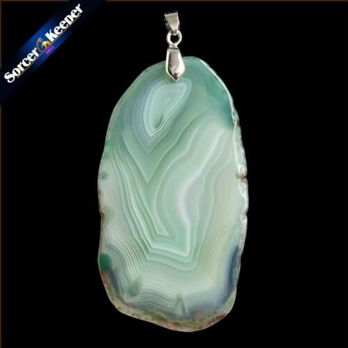 High Quality Natural Crystal Cluster Gem Stone Jewelry Polished Faceted Agates Slice Beads Pendant Necklace for Women AA061