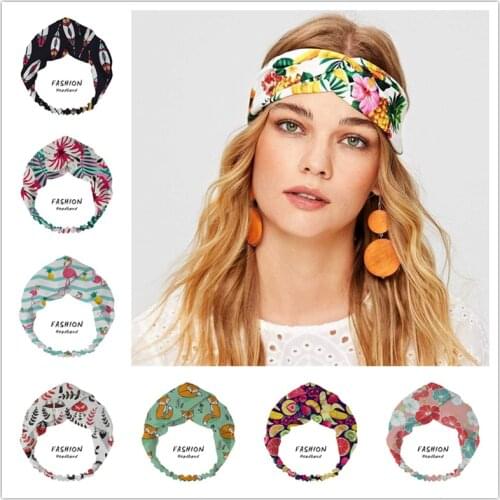 2021 Women Girls Summer Bohemian Hair Bands Print Headbands Retro Turban Bandage Bandanas HairBands Hair Accessories Headwra